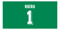 Thumbnail for Personalized Nigeria Jersey Number Beach Towel - Green - Front View