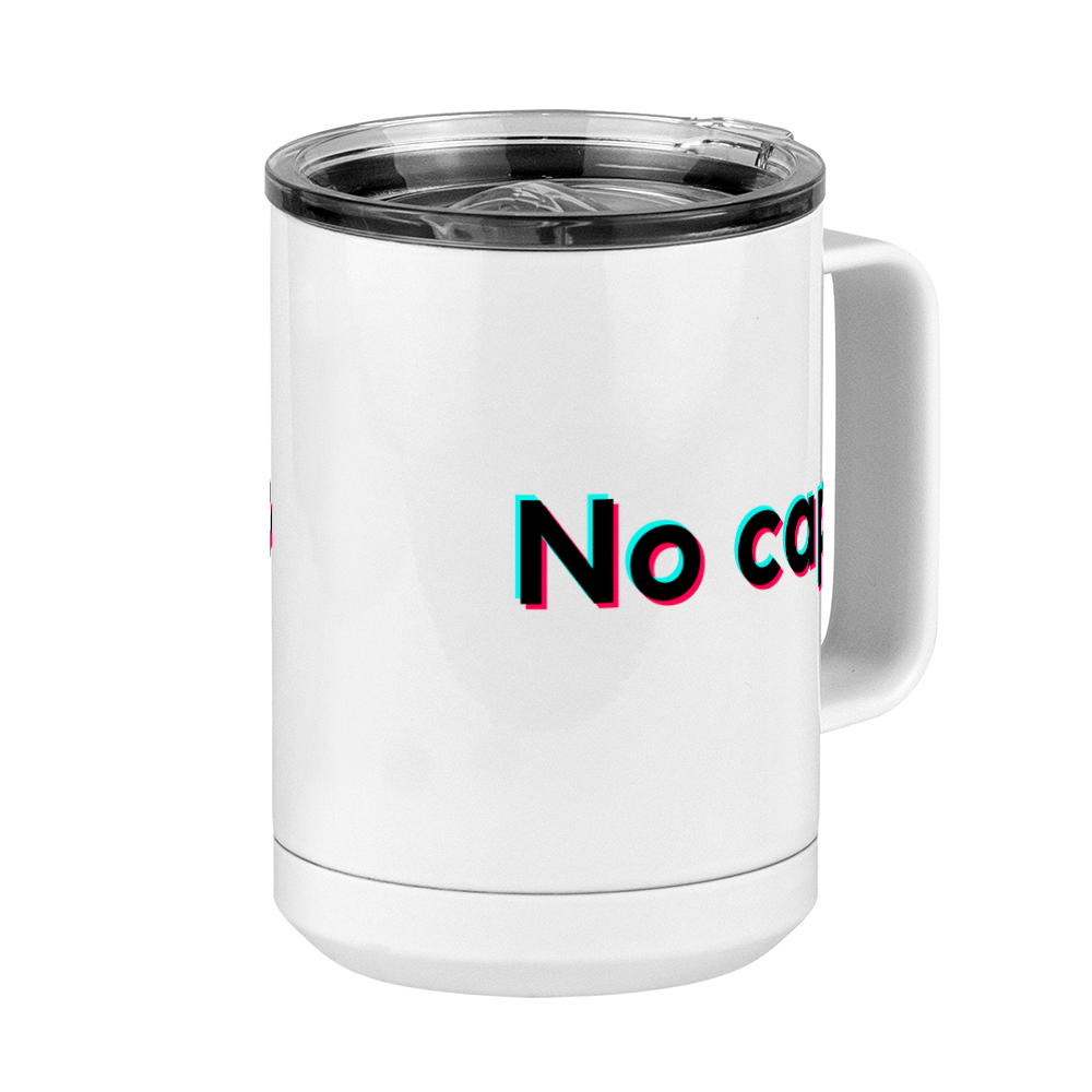 No Cap Coffee Mug Tumbler with Handle (15 oz) - TikTok Trends - Front Right View