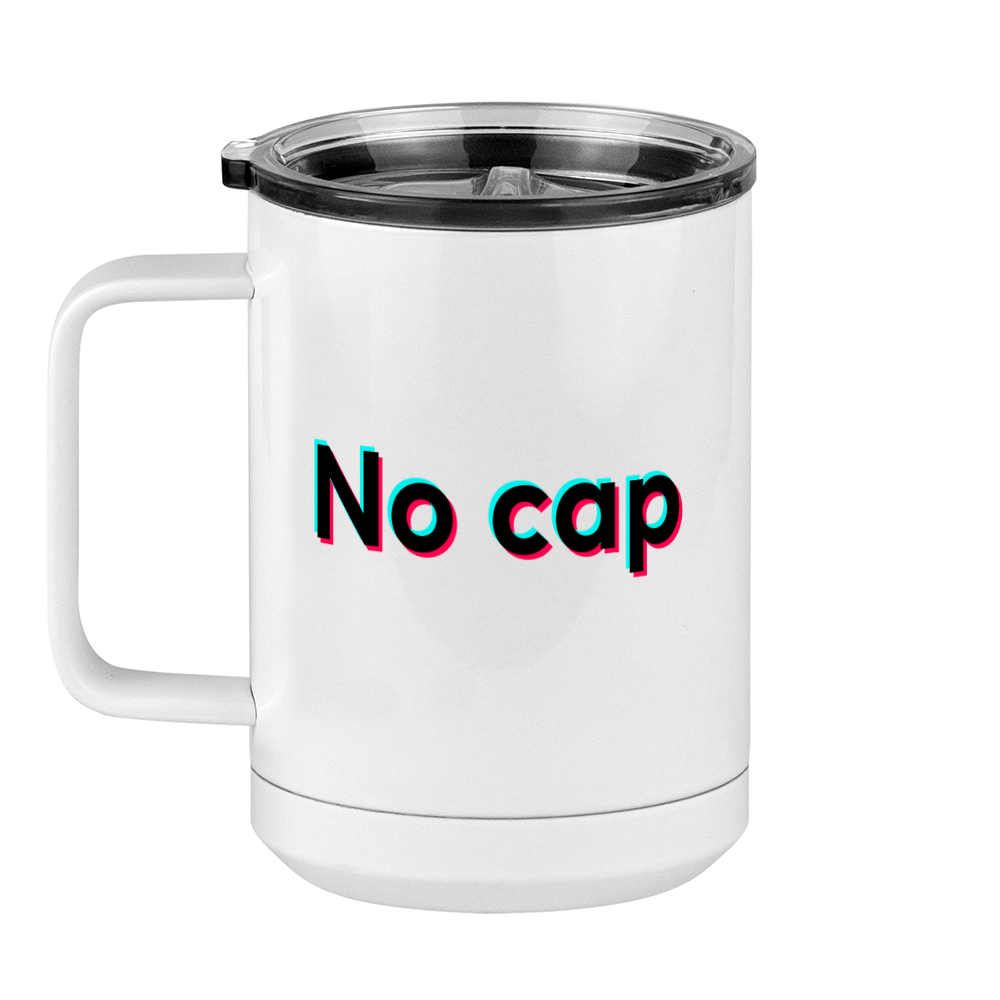 No Cap Coffee Mug Tumbler with Handle (15 oz) - TikTok Trends - Left View
