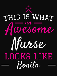 Thumbnail for Personalized Nurse T-Shirt - Black - Decorate View