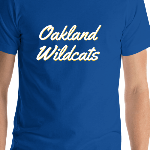 Personalized Oakland T-Shirt - Blue - Shirt Close-Up View
