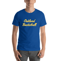Thumbnail for Personalized Oakland Basketball T-Shirt - Blue - Shirt View