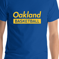 Thumbnail for Oakland Basketball T-Shirt - Blue - Shirt Close-Up View