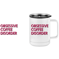 Thumbnail for Obsessive Coffee Disorder Coffee Mug Tumbler with Handle (15 oz) - Design View