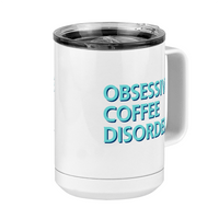 Thumbnail for Obsessive Coffee Disorder Coffee Mug Tumbler with Handle (15 oz) - Front Right View