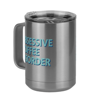Thumbnail for Obsessive Coffee Disorder Coffee Mug Tumbler with Handle (15 oz) - Front Left View