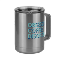 Thumbnail for Obsessive Coffee Disorder Coffee Mug Tumbler with Handle (15 oz) - Front Right View