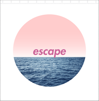 Thumbnail for Personalized Ocean Circle Shower Curtain - White with Pink Sky - Ocean Color I - Decorate View