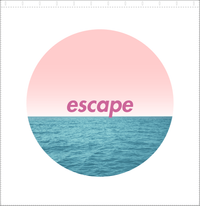 Thumbnail for Personalized Ocean Circle Shower Curtain - White with Pink Sky - Ocean Color III - Decorate View