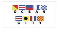 Thumbnail for Ocean City Nautical Flags Beach Towel - Front View
