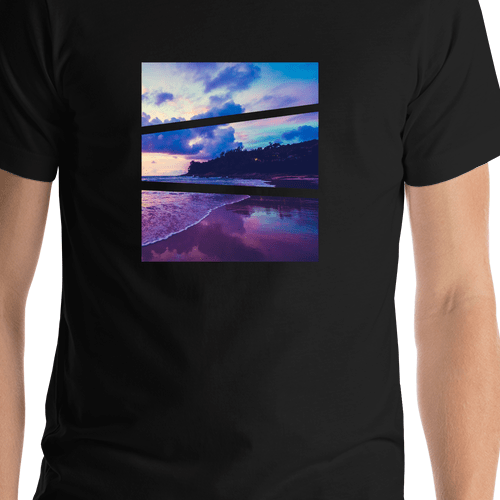 Ocean Sky T-Shirt - Black - Shirt Close-Up View