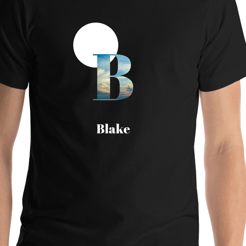 Personalized Ocean T-Shirt - Black - Shirt Close-Up View