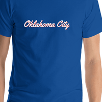Thumbnail for Personalized Oklahoma City T-Shirt - Blue - Shirt Close-Up View