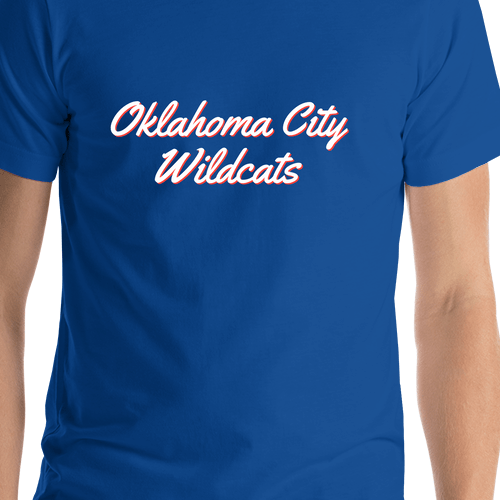 Personalized Oklahoma City T-Shirt - Blue - Shirt Close-Up View