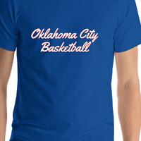 Thumbnail for Personalized Oklahoma City Basketball T-Shirt - Blue - Shirt Close-Up View