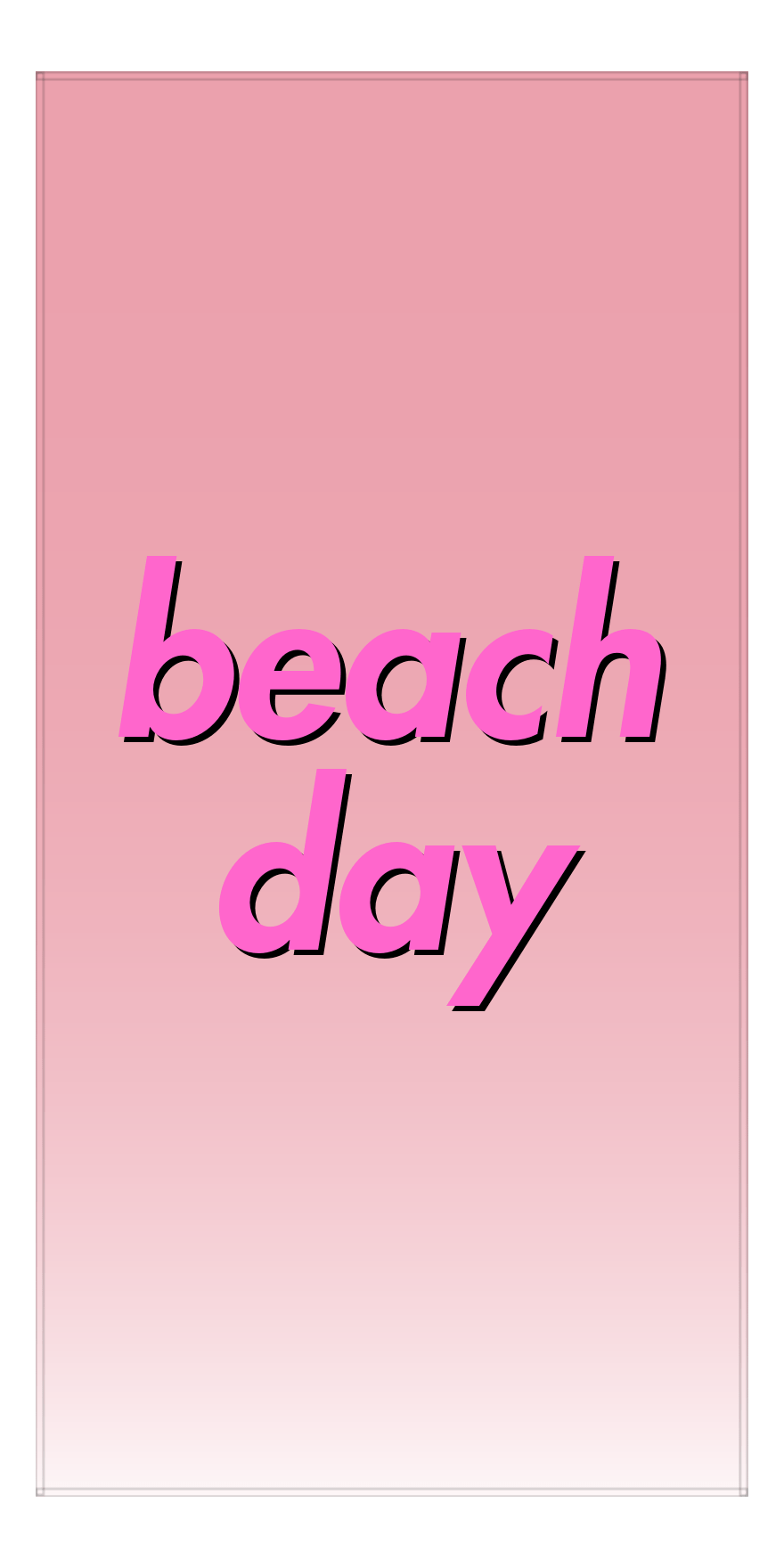 Personalized Ombre Beach Towel - Pink & White - Vertical I - Front View