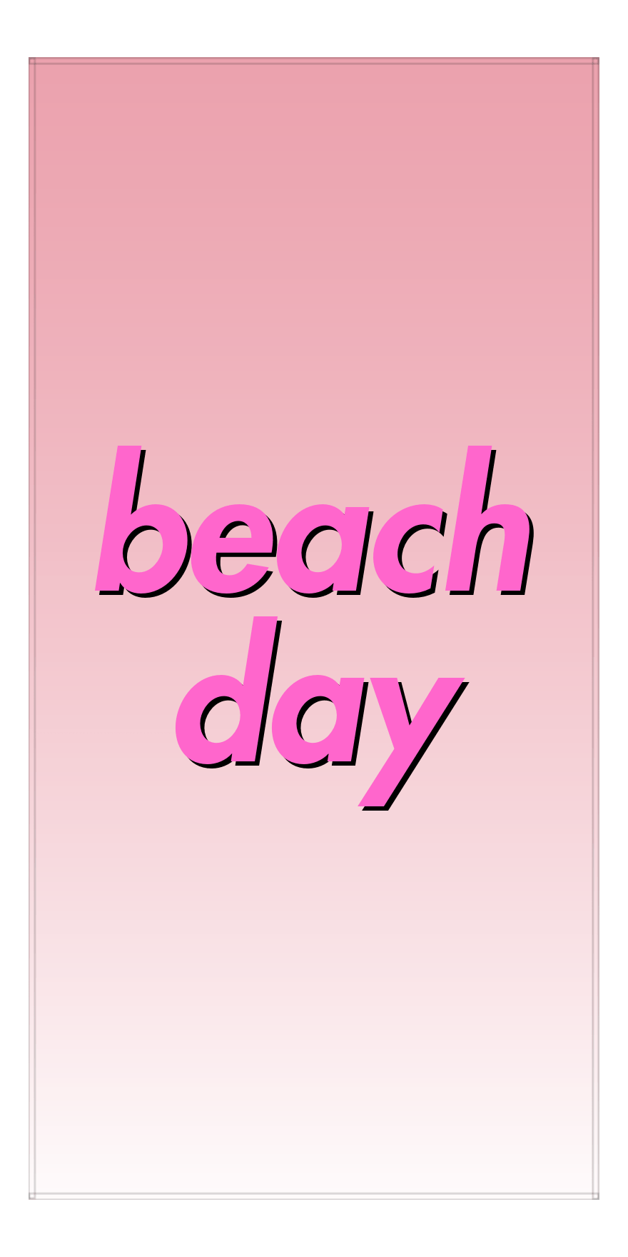 Personalized Ombre Beach Towel - Pink & White - Vertical II - Front View