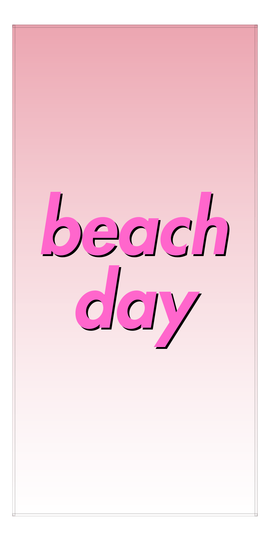 Personalized Ombre Beach Towel - Pink & White - Vertical III - Front View