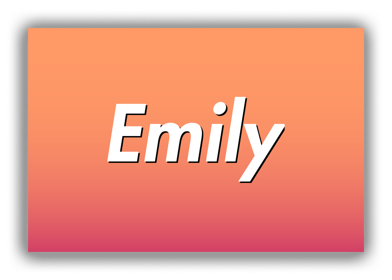 Personalized Ombre Canvas Wrap & Photo Print - Orange and Pink - Front View
