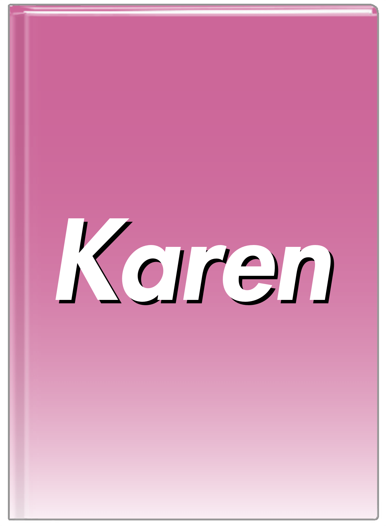 Personalized Ombre Journal - Pink and White - Front View