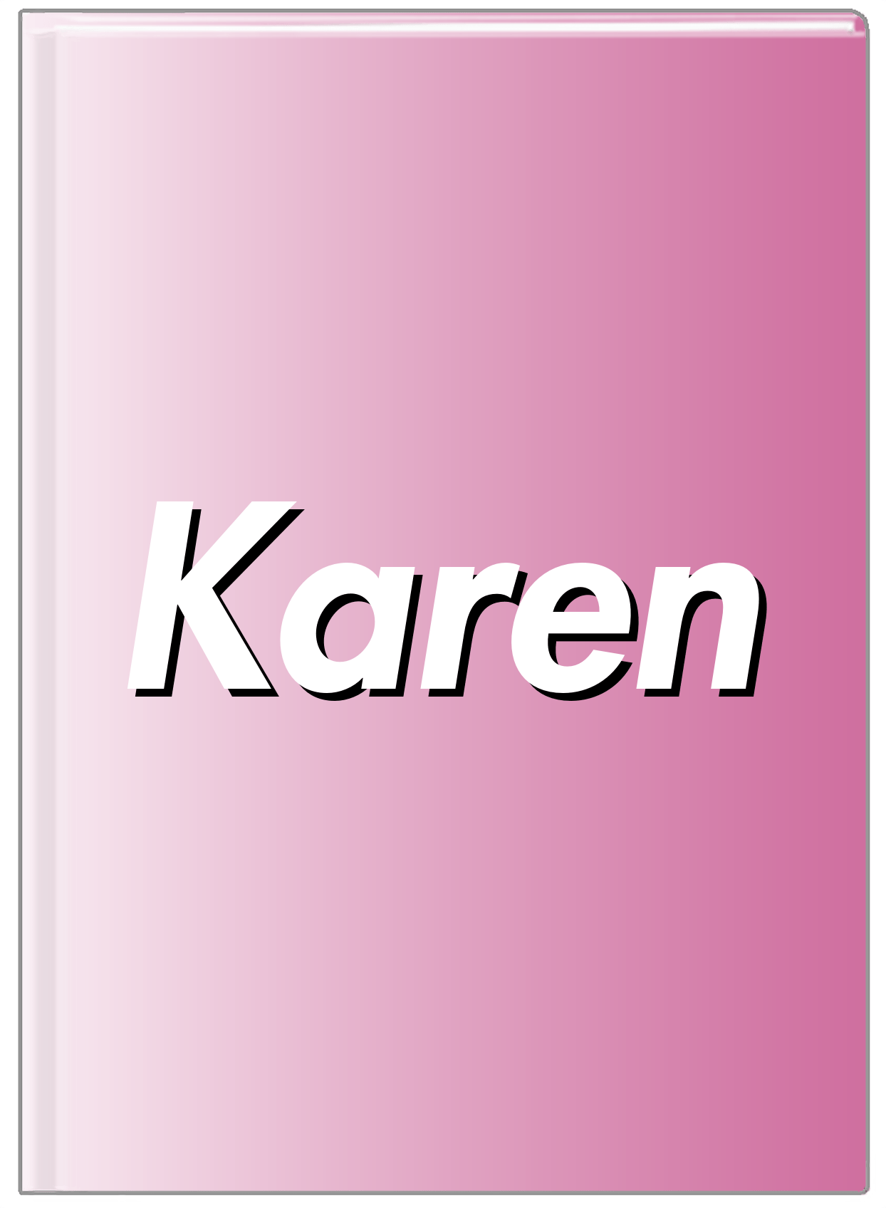 Personalized Ombre Journal - Pink and White - Front View