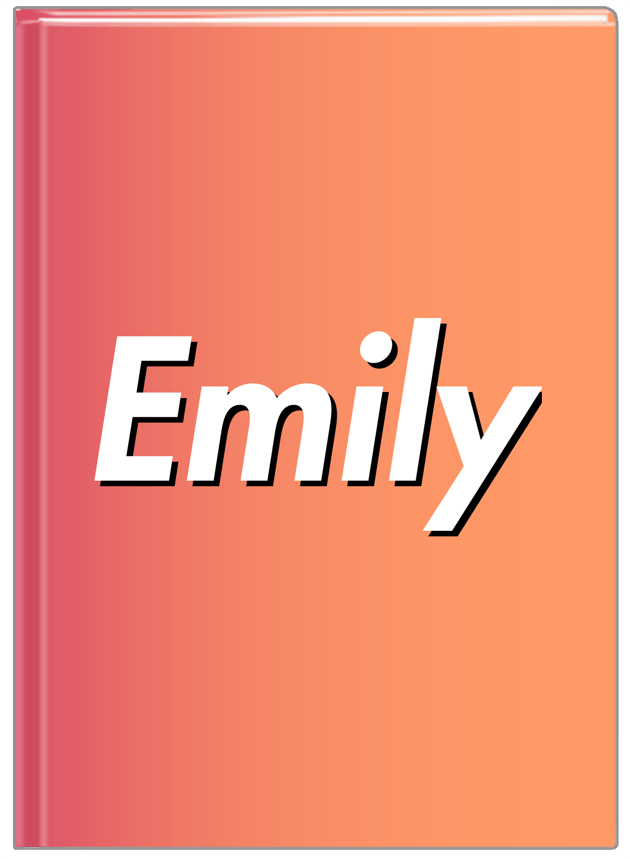 Personalized Ombre Journal - Orange and Pink - Front View