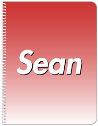 Thumbnail for Personalized Ombre Notebook - Red and White - Front View