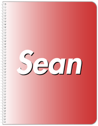 Thumbnail for Personalized Ombre Notebook - Red and White - Front View