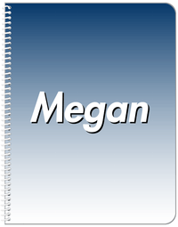 Thumbnail for Personalized Ombre Notebook - Blue and White - Front View