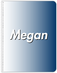 Thumbnail for Personalized Ombre Notebook - Blue and White - Front View