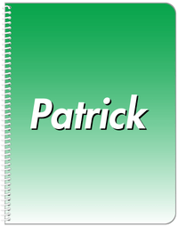 Thumbnail for Personalized Ombre Notebook - Green and White - Front View