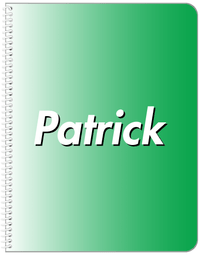 Thumbnail for Personalized Ombre Notebook - Green and White - Front View