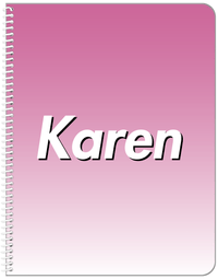 Thumbnail for Personalized Ombre Notebook - Pink and White - Front View