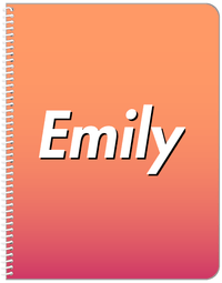 Thumbnail for Personalized Ombre Notebook - Orange and Pink - Front View