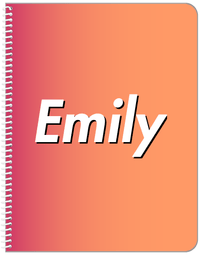 Thumbnail for Personalized Ombre Notebook - Orange and Pink - Front View