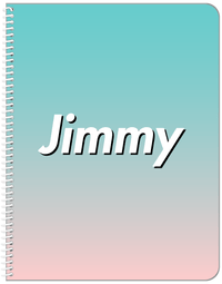Thumbnail for Personalized Ombre Notebook - Teal and Pink - Front View