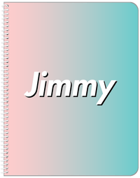 Thumbnail for Personalized Ombre Notebook - Teal and Pink - Front View