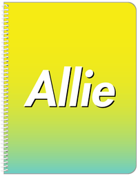 Thumbnail for Personalized Ombre Notebook - Yellow and Teal - Front View