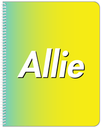 Thumbnail for Personalized Ombre Notebook - Yellow and Teal - Front View