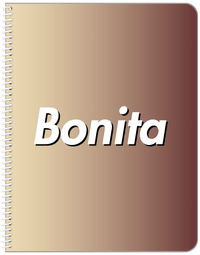 Thumbnail for Personalized Ombre Notebook - Brown and Tan - Front View