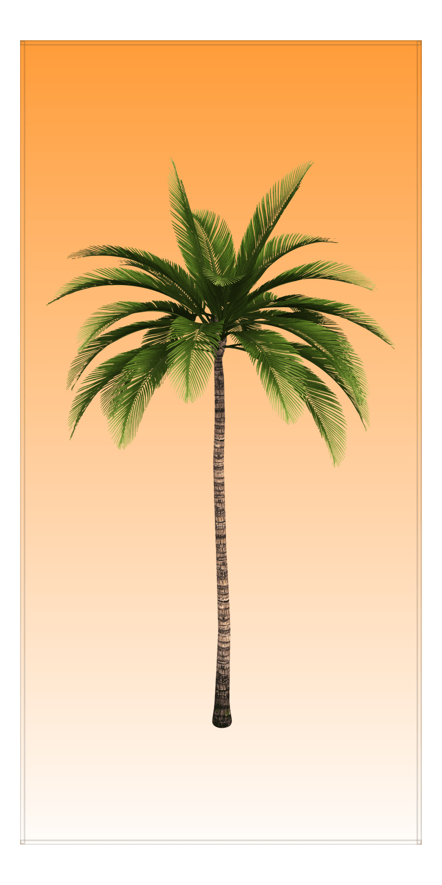 Ombre Palm Tree Beach Towel - Front View