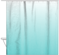 Thumbnail for Personalized Ombre Shower Curtain - Teal and White - No Default Text - Ombre I - Hanging View