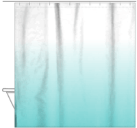 Thumbnail for Personalized Ombre Shower Curtain - Teal and White - No Default Text - Ombre II - Hanging View
