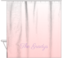 Thumbnail for Personalized Ombre Shower Curtain - Pink and White - With Default Text - Ombre I - Hanging View