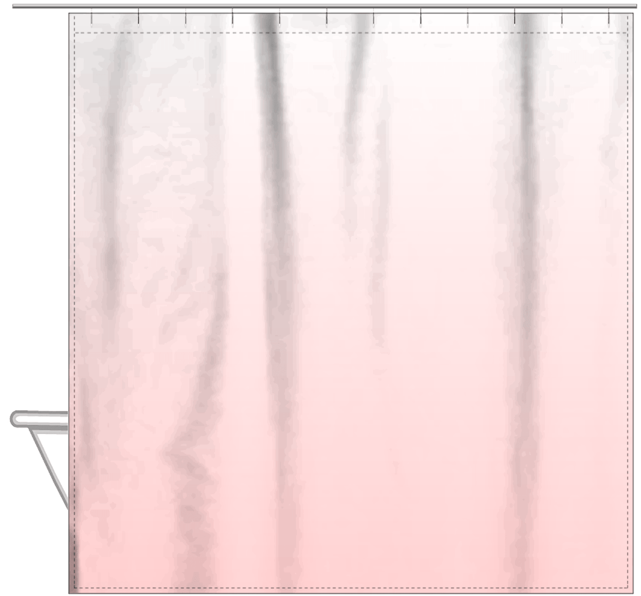 Personalized Ombre Shower Curtain - Pink and White - No Default Text - Ombre I - Hanging View