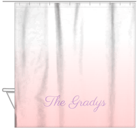 Thumbnail for Personalized Ombre Shower Curtain - Pink and White - With Default Text - Ombre II - Hanging View