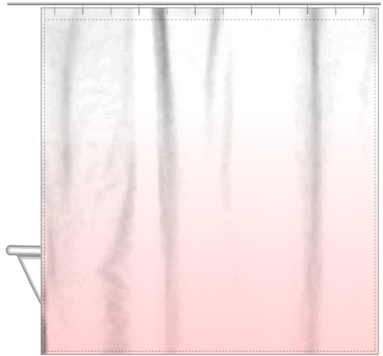 Personalized Ombre Shower Curtain - Pink and White - No Default Text - Ombre II - Hanging View