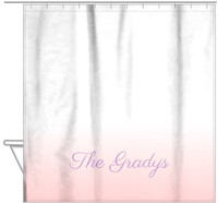 Thumbnail for Personalized Ombre Shower Curtain - Pink and White - With Default Text - Ombre III - Hanging View