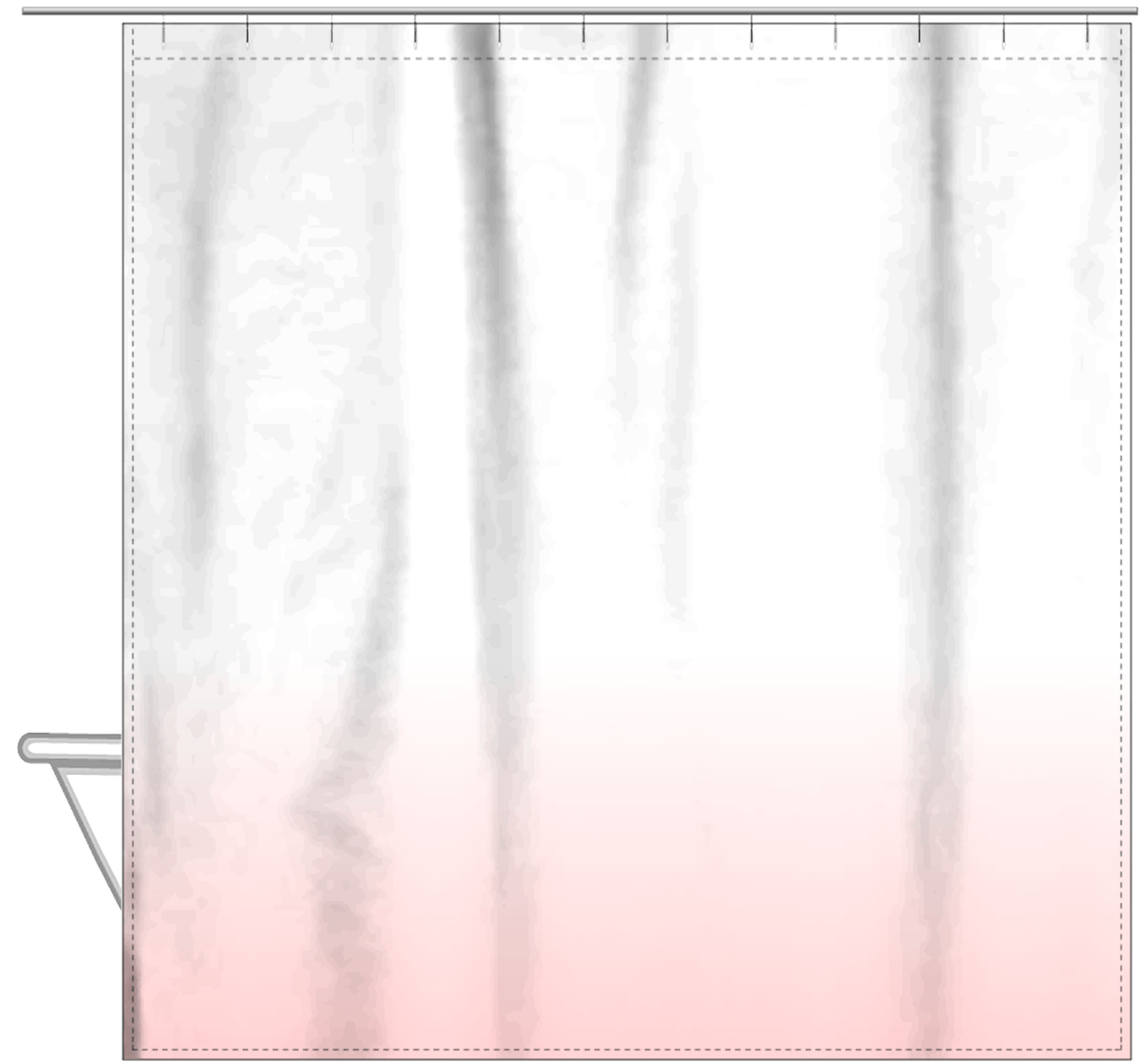 Personalized Ombre Shower Curtain - Pink and White - No Default Text - Ombre III - Hanging View