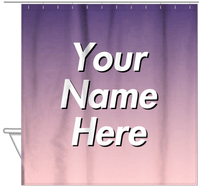 Thumbnail for Personalized Ombre Shower Curtain - Purple and Pink - Hanging View